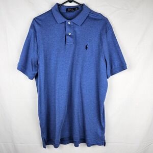 Mens Polo Ralph Lauren‎ Blue Short Sleeve Polo Shirt Size Large